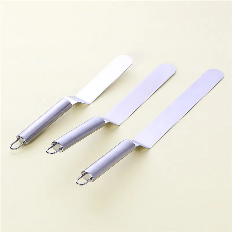  New Butter Scraper Stainless Steel Spatula Cake Tool Fondant Baking Pastry Kitchen Tool Birthday Ca