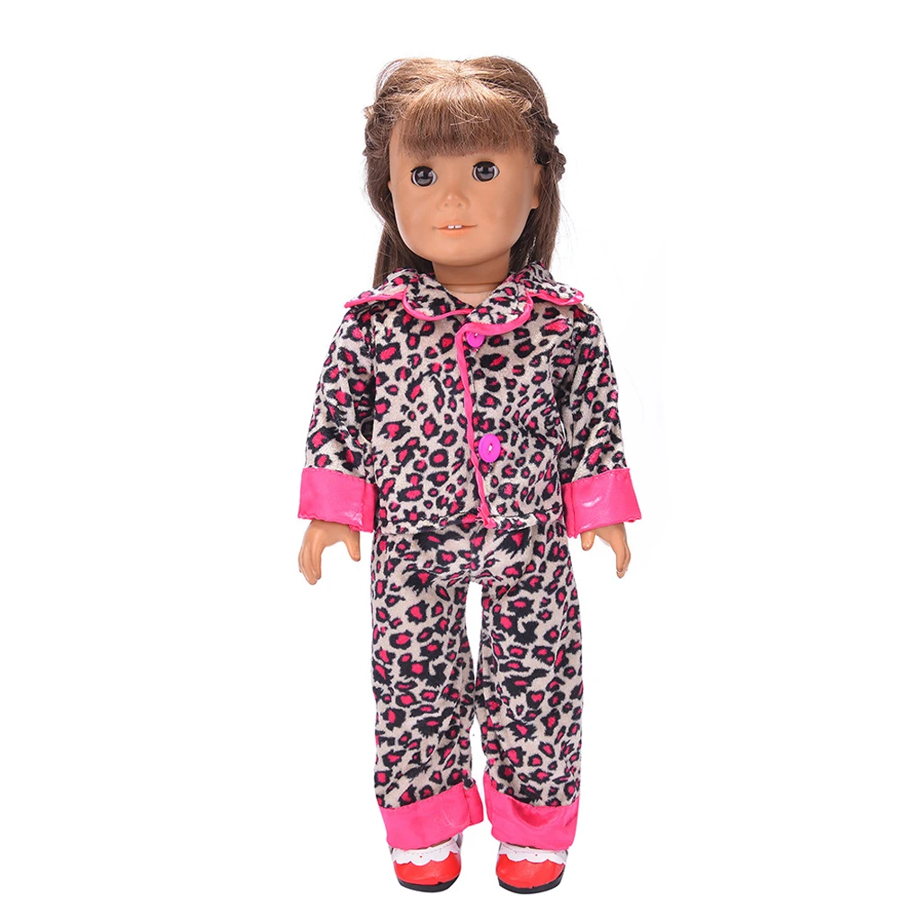 Cute Dolls Accessories Dolls Pajamas Sleepwear Top & Pants Set Clothes