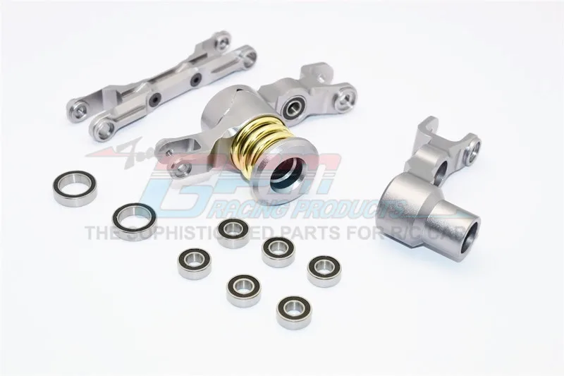 GPM Aluminum Steering Assembly For Traxxas XO-01 Supercar – Red, Includes Bearings & Stainless Screws, Upgrade Part #XO048-R - View #5
