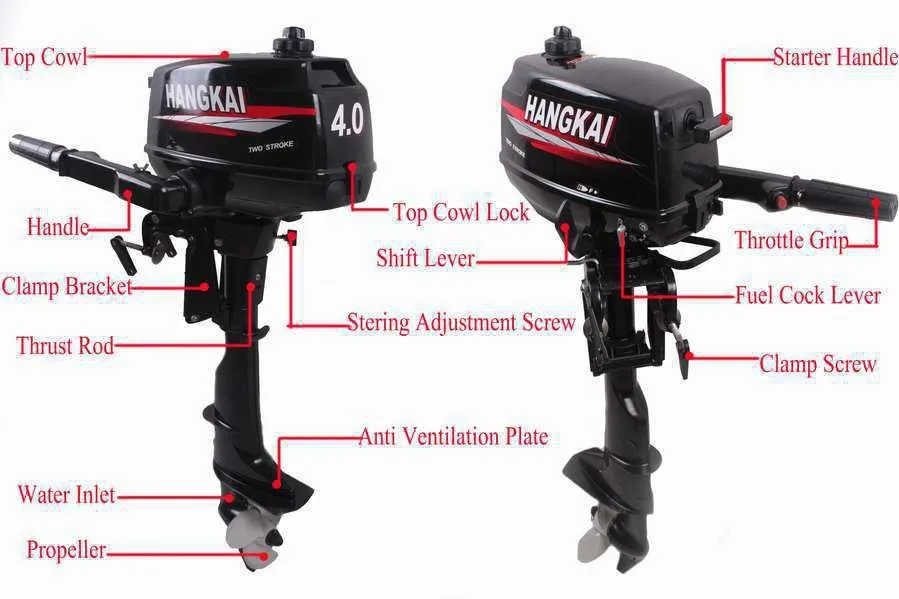 4,0 hp Hangkai 4.9KW с водяным охлаждением мощность лодочный мотор лодочный бензиновый двигатель(4,0 hp 2 T