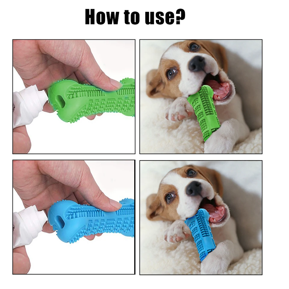 green dog chew toy