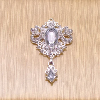 

(M0506) 31mmx50mm rhinestone metal embellishment, silver plating,100pcs/lot,flat back