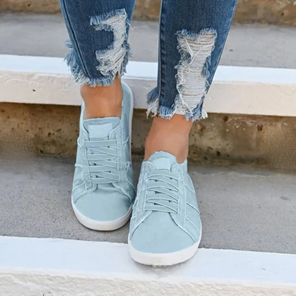 Flat-Bottomed Casual Single Shoes Women's Peas Shoes Summer Beach Blue Gray White Pink Purple Concise Canvas Shoes#G4