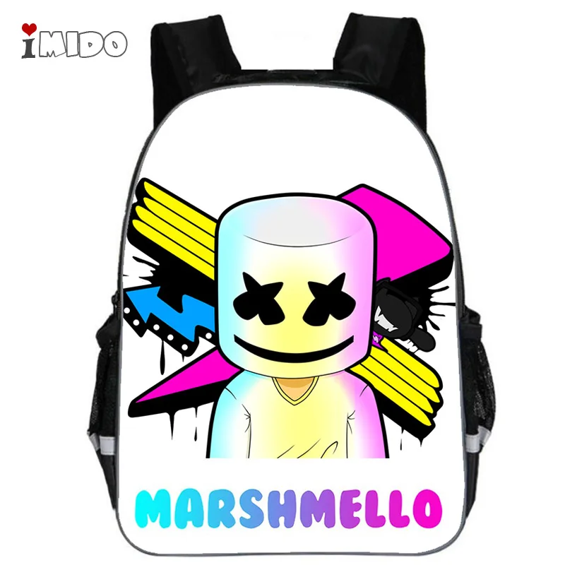 DJ Marshmello غي حقيبة مدرسية للبنين والبنات الاطفال Personized المدرسية الخطمي الوجه ابتسامة الهيب هوب مضحك ظهره DJ Marshmello غي حقيبة مدرسية للبنين والبنات الاطفال Personized المدرسية الخطمي الوجه ابتسامة الهيب هوب مضحك ظهره