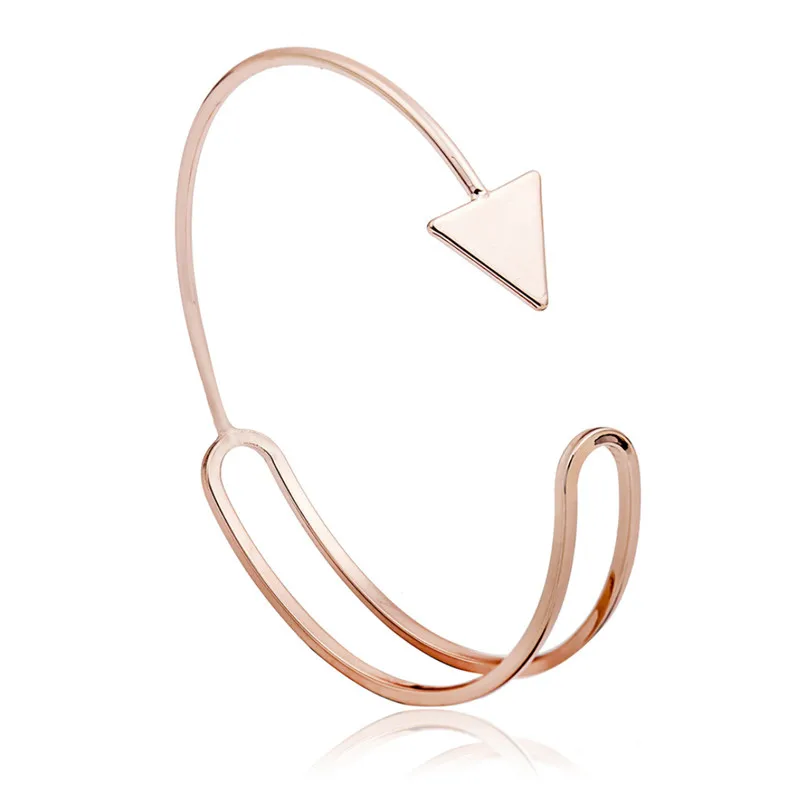 RONGQING Simple Arrow Bangles Open Size Hollow Curved Bracelet for Women Pulseras | Украшения и аксессуары