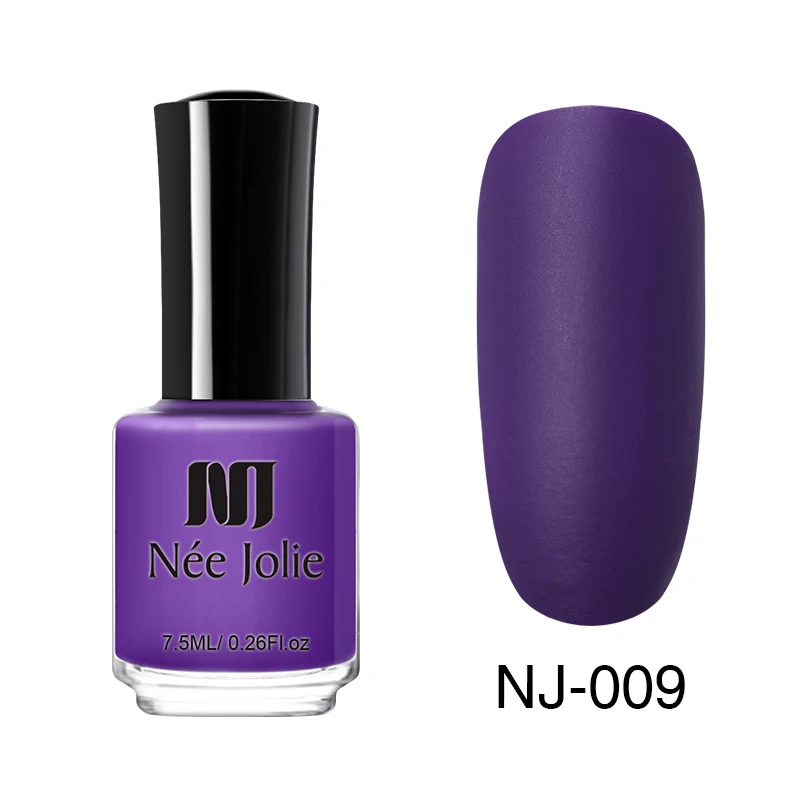 NEE JOLIE 7,5 мл матовый тусклый лак для ногтей фиолетовый черный лак для ногтей маникюрный лак для ногтей 12 цветов - Цвет: 7.5ml NJ-09