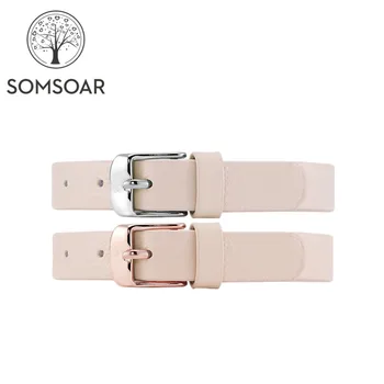 

Somsoar Jewelry Beige Leder Genuine leather Wrap Charm Band Bracelets fit Story Slide Charms accessories 5pcs/lot