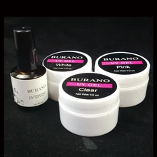 BURANO Nail Art UV Gel Builder Tips Manicure kit Nail Tools uv gel nail polish uv topcoat+clear+pink+white