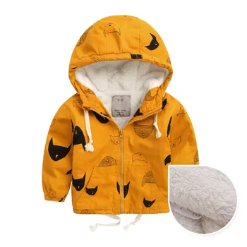 

2019 Spring Autumn Winter Fleece Jackets For Boy Trench Children's Clothing Hooded Warm Outerwear Windbreaker Baby Kids Coats