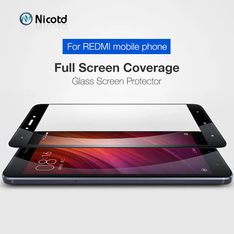 Закаленное стекло Nicotd для Xiaomi Redmi 4X полноэкранная Защитная пленка Xiomi redmi Note 5 pro 6A 6