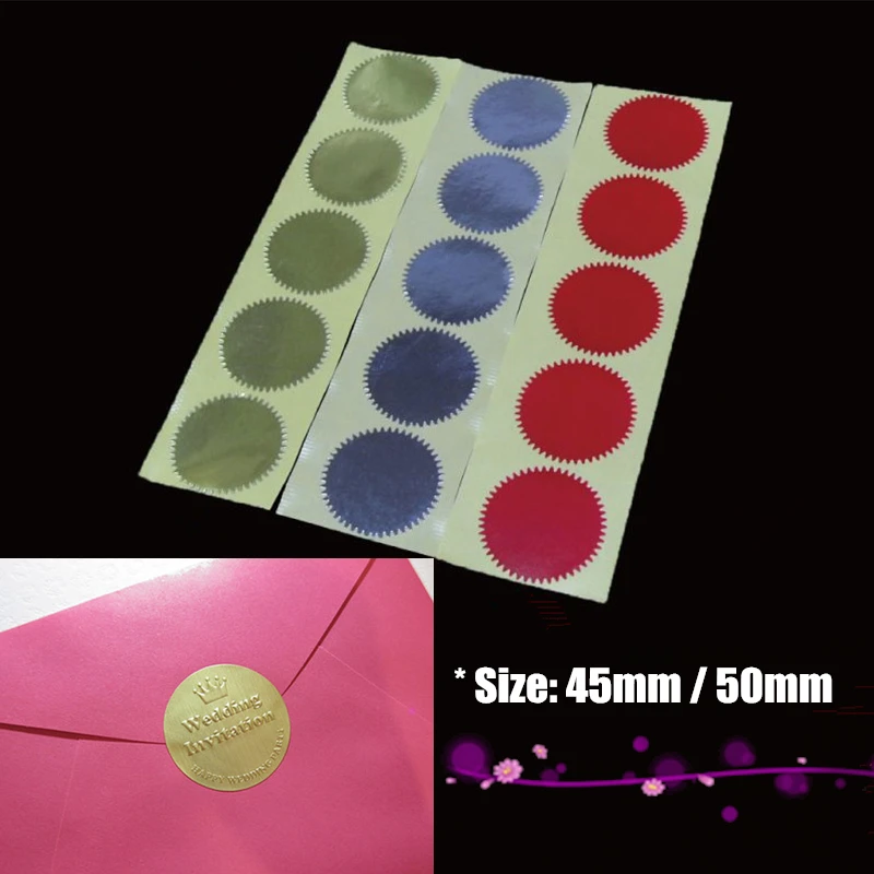 

4.5 / 5CM blank silver and gold diy embossed sticker for custom seal making
