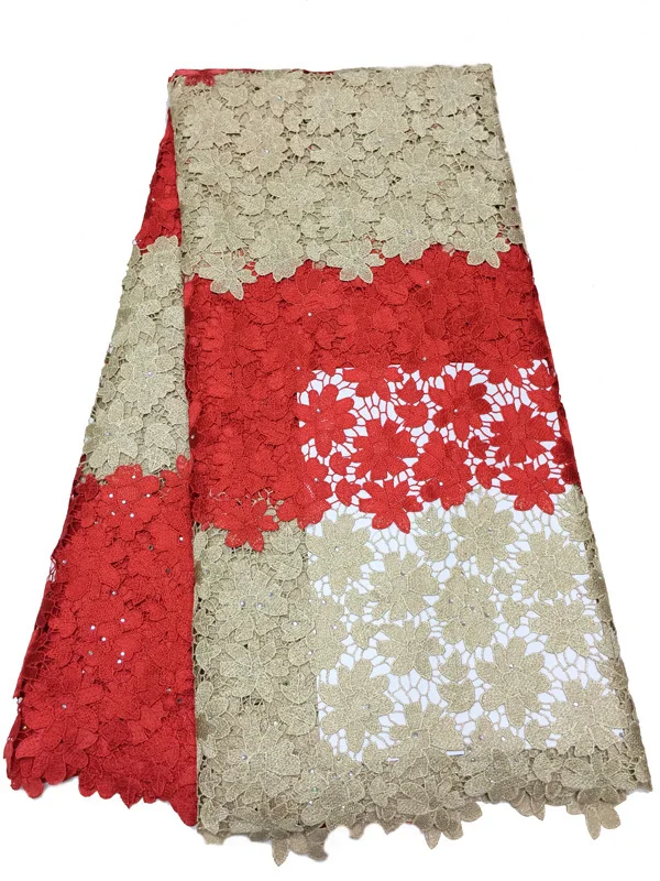 New Arrival Wedding Lace Cotton Guipure Fabric red+beige Color! SY1-23 | Дом и сад