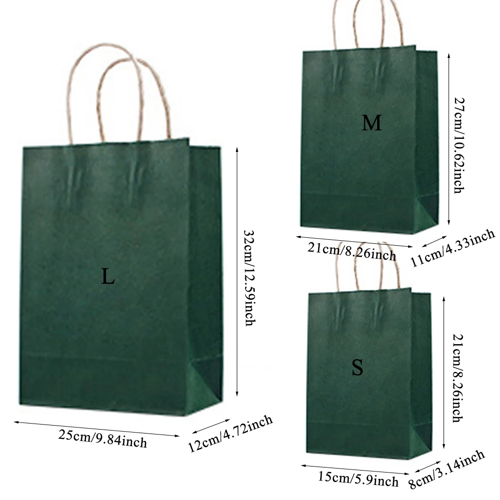 1 шт./партия подарочные сумки с ручками многофункциональные высококачественные черные бумажные пакеты 3 размера перерабатываемая Экологическая сумка
