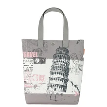 Preppy Style Tote Bag Ladies Retro Printing Canvas Hand Bag Durable Simple Designer Hand Bag Women
