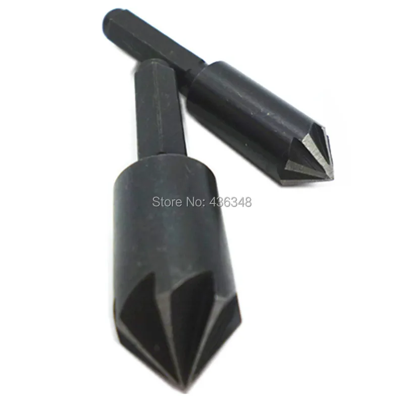 Buy 2pc 7 Flute Countersink Tool Bit Set Counter Sink Hcs Chamfering Cutter