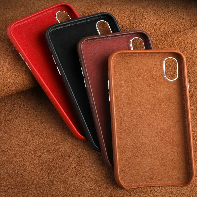 LANGSIDI New Luxury Genuine Leather phone case for iphone 6plus case X XS XS MAX XR 6 7 8 8plus High end protective cover