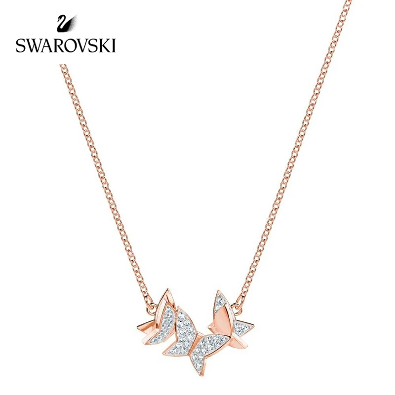 

Genuine Swarovski European and American fashion collarbone chain lady necklace girlfriend gift choice 5382366 gold butterfly