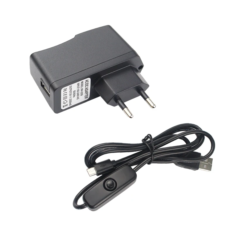 For Raspberry Pi 3 Model B+ 5V 2.5A Power Charger Adapter Supply Micro USB Charging Cable with Switch for Raspberry Pi 3 2 