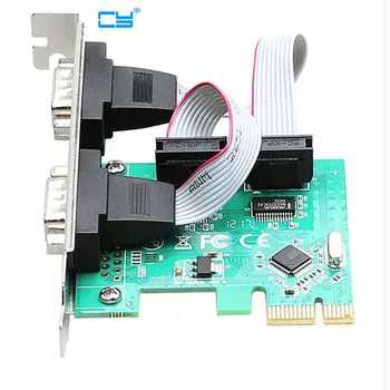 

PCI-E PCI Express Dual Serial DB9 RS232 2 Ports Controller Adapter Card Green WCH382L Chipest