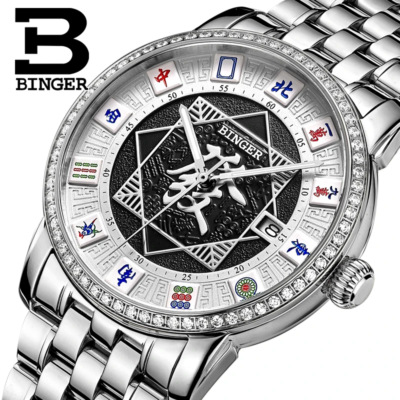 

Switzerland BINGER Mens Watches Brand Luxury Watch Automatic Mechanical Men Watch Sapphire Wrist Watch Male reloj hombre B5055