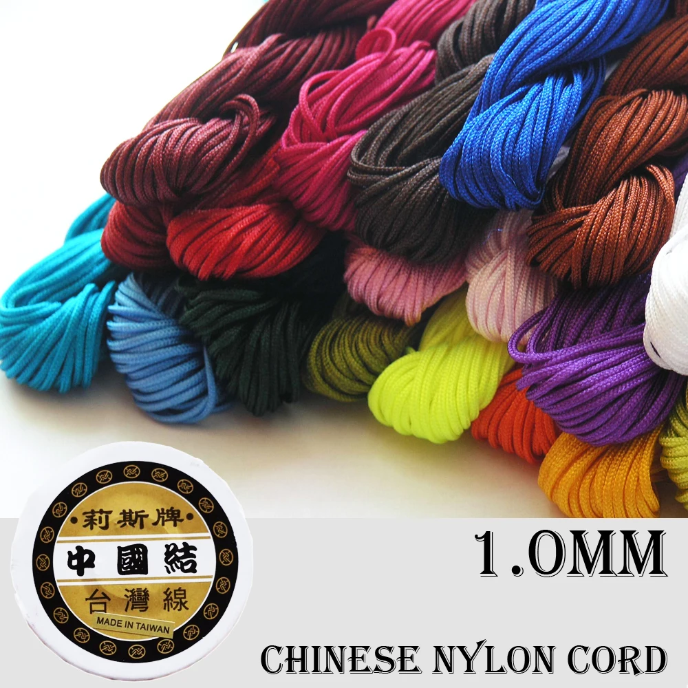 

1mm 38-Color Chinese Knot Beading 100% Nylon Cord Macrame Cord Bracelet Braided String DIY Tassels Beading String Thread - 30yds