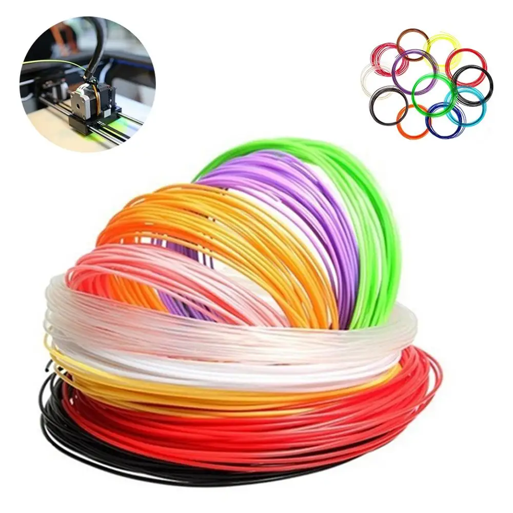 

10Colors 5M 3D Printer Filament 1.75mm PLA 3D Printer Filaments plastic Rubber Consumables Material