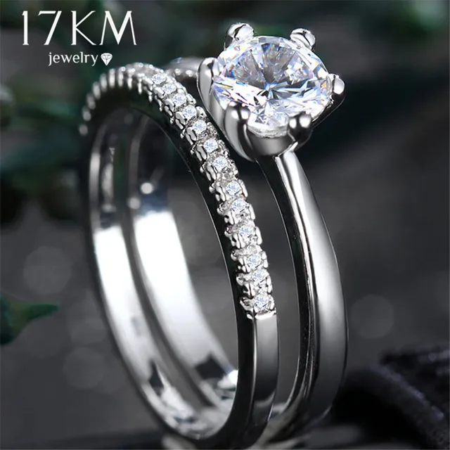 17 km di Modo di Fidanzamento Donna Cubic Zirconia Anello Per Le Donne Femminile 17 km di Modo di Fidanzamento Donna Cubic Zirconia Anello Per Le Donne Femminile