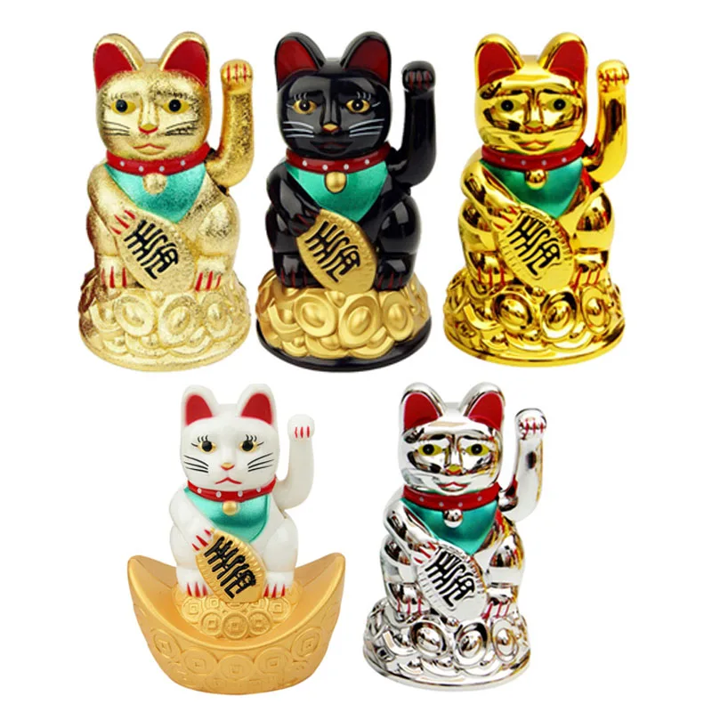 

Chinese Lucky Cat Wealth Waving Hand Cat Gold Maneki Neko Home FengShui Decor Welcome Cat Craft Art Shop Hotel Decoration