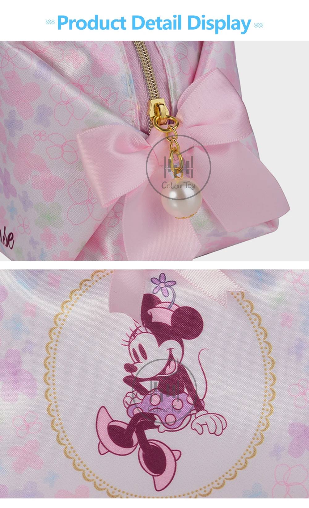 Disney новый органайзер сумки для косметики Минни мышь девушка для женщин Путешествия ручная сумочка косметичка кошелек на молнии клатчи