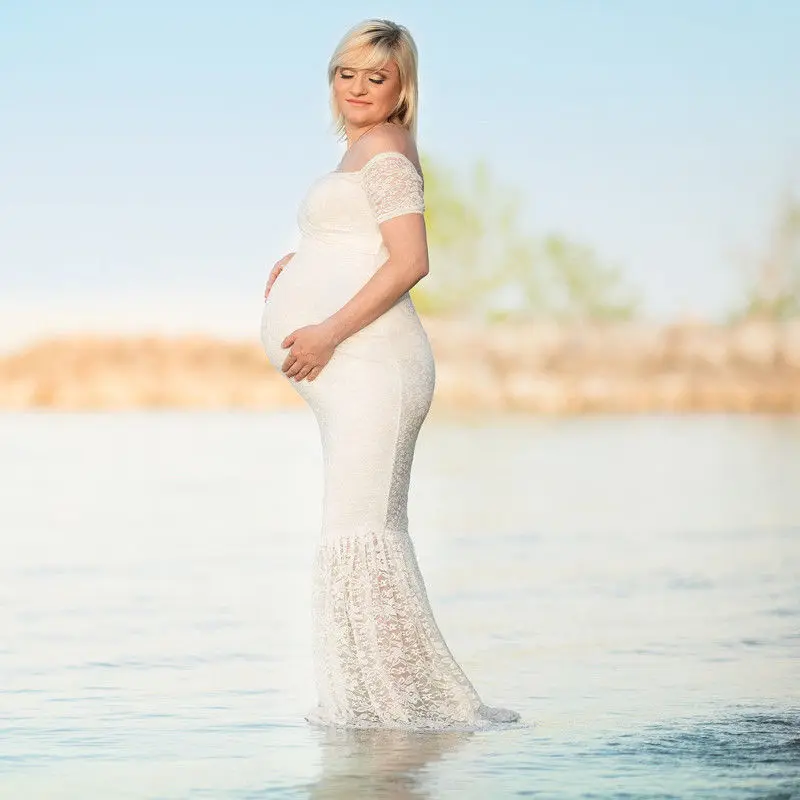 Женское кружевное платье для беременных Макси нарядное длинное платье для фотографирования беременных реквизит