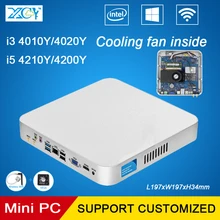 XCY Mini PC Core i3 i5 4010Y 4200Y 4 Г RAM 128 Г SSD Небольшой Настольных Компьютера HTPC Windows10 WIFI VGA HDMI Вентилятор Охлаждения внутри