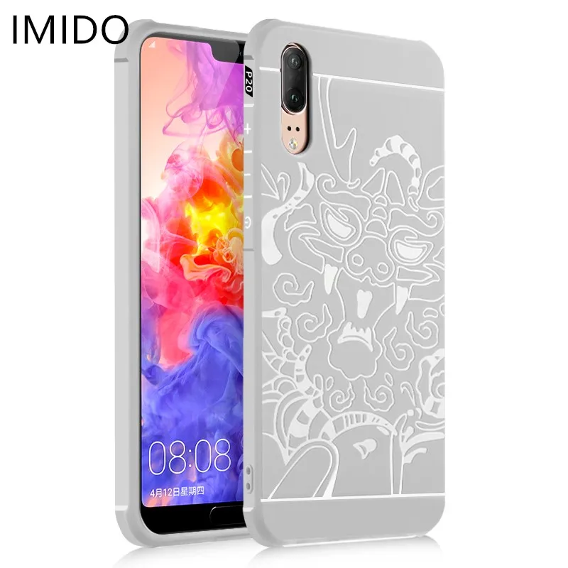 Роскошные мягкие силиконовые матовая Дракон Чехол для телефона huawei P20 P20pro P20lite