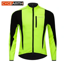 CYCEARTH Мужская зимняя теплая ветрозащитная велосипедная куртка MTB