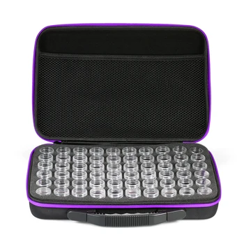 

60 Bottles Diamond Painting Cross Stitch Storage Box Beads Container Carry Case Diamond Embroidery Hand Bag Zipper Shockproof