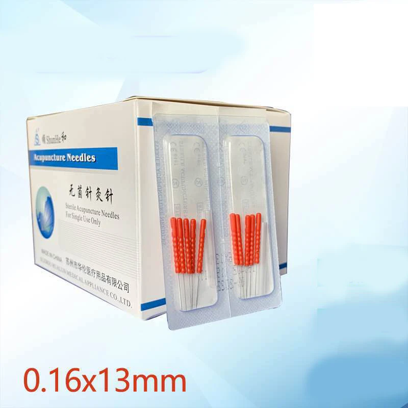 Colored plastic handle disposable acupuncture needle face needle with tube 500pcs Size 0.16*7/13mm/0.12*7/15mm disposable acupuncture needle