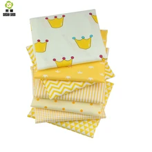 Shuanshuo 7 шт./лот новая желтая Цветочная серия хлопковая Лоскутная Ткань для вышивания кукол Связки Ткань для шитья кукольной одежды 40*50 см