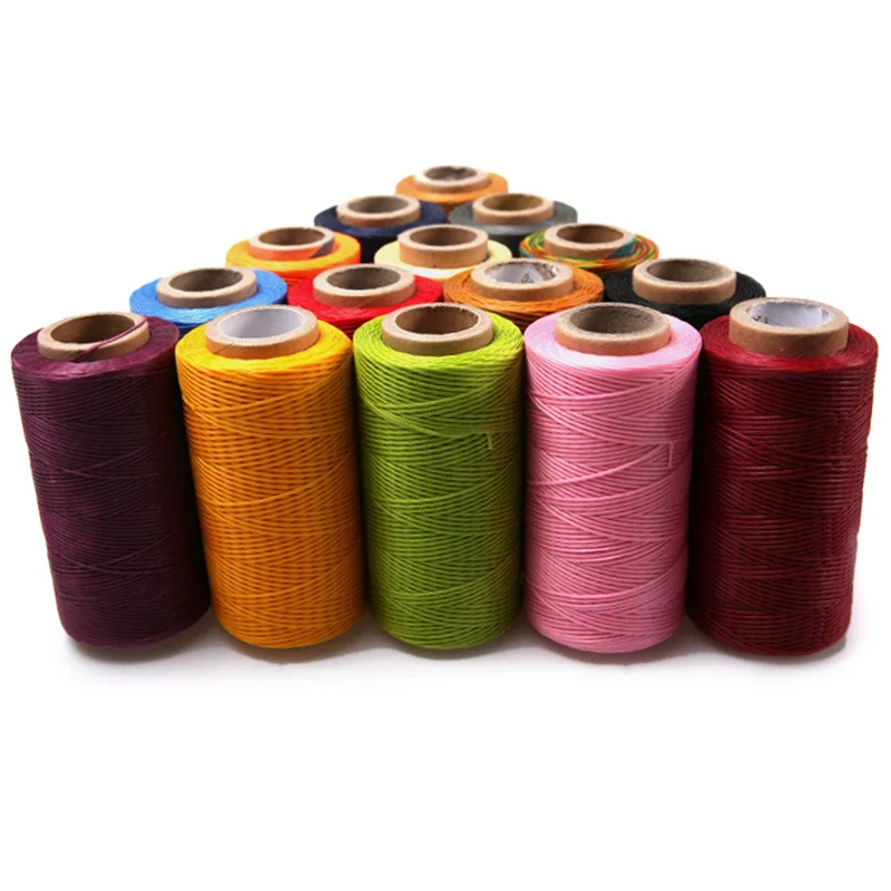

1pcs 200m 150D Spool 1.0mm Flat Sewing Leather Waxed Poly Thread Cord Stitching for Leathercraft DIY Multiple Colour Choose