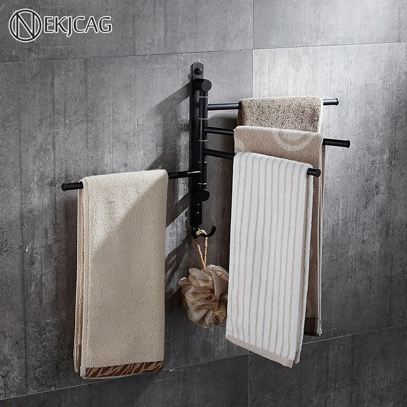 Европейский ORB из нержавеющей стали ванная комната полотенце стойка для полотенец вешалка для полотенец в отеле 4 отверстия пробивая стена подвесная