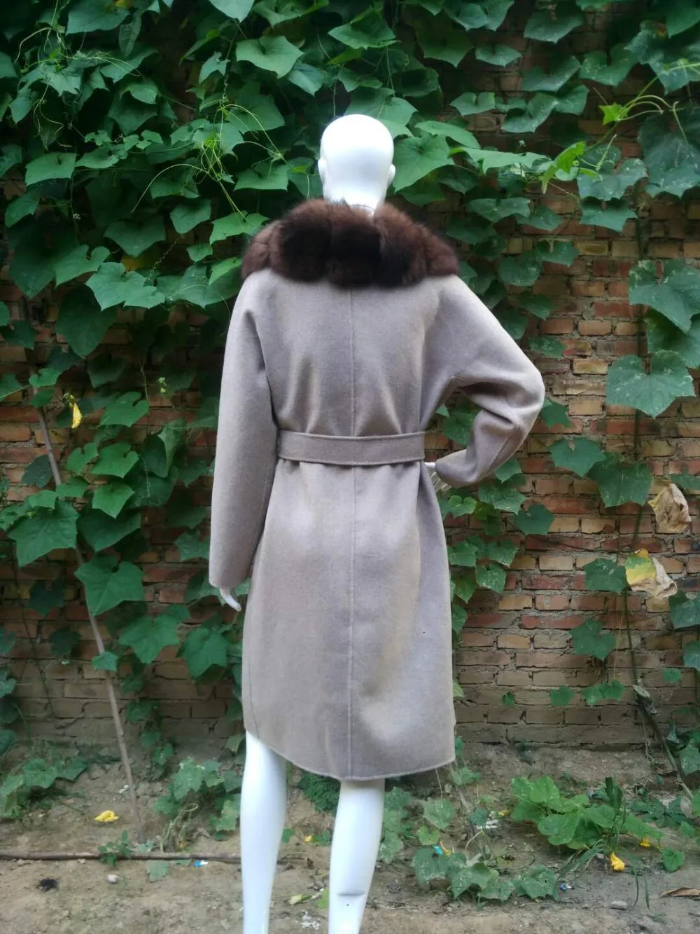 Горячая Распродажа, кашемировое пальто для женщин с длинным воротником, натуральный Лисий мех, натуральная кожа, куртка для женщин, пальто из натурального меха, NZ-003