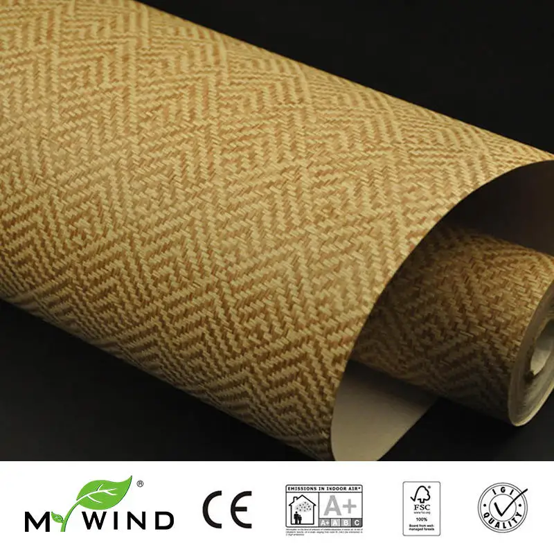 

2019 MY WIND Grasscloth Wallpapers 3D Paper Weave Design Wallpaper In Roll Decor Luxury Natural Material papier peint Innocuity