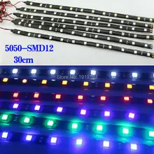 1PCS NEW Arrival SMD5050 30cm 12 Neon Flexible Waterproof LED Strip Bar Light Motor Truck Car Decoration