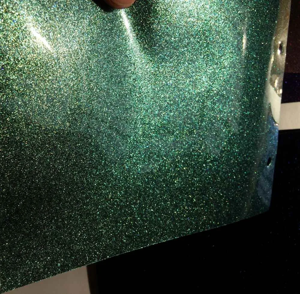 GREEN PURPLE BLUE METALLIC GLOSS sparkling vinyl glitter film 3m foile (5)