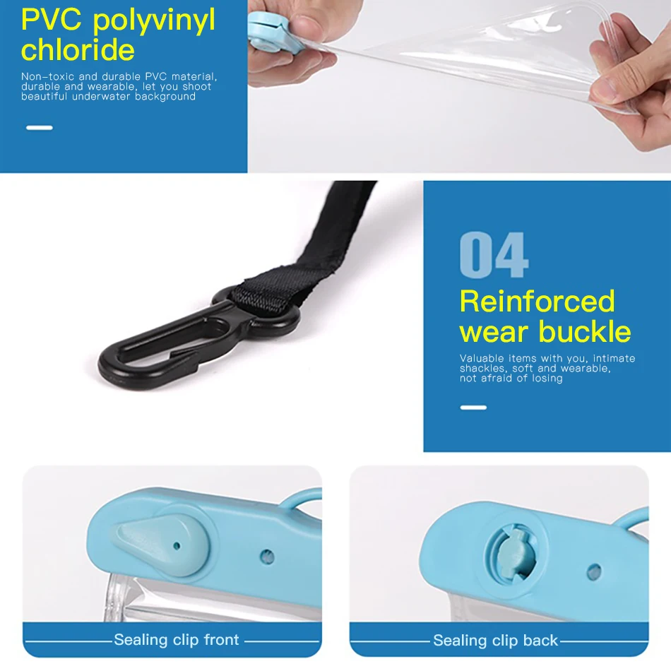 !ACCEZZ PVC Waterproof Phone Case Bag 6 inch For iPhone XR Xiaomi Huawei Samsung Swimming Outdoor Mobile Phone Pouch Cover Case (12)