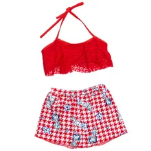 Новинка года, бикини для девочек, детские купальники, купальные наборы, детский купальный костюм, красный Детский купальник, Детский комплект бикини