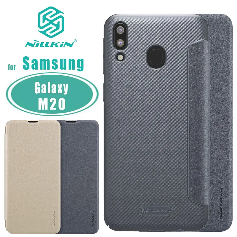 M20 чехол для Samsung Galaxy NILLKIN Sparkle Роскошные Флип Кожаные чехлы задняя крышка телефона