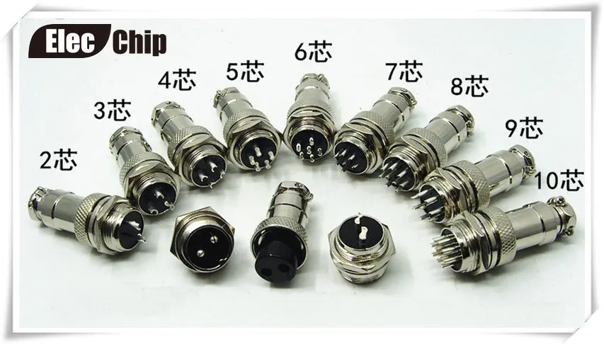 5 компл./лот 16 мм авиационные штепсельные соединители GX16 штыревые и гнездовые