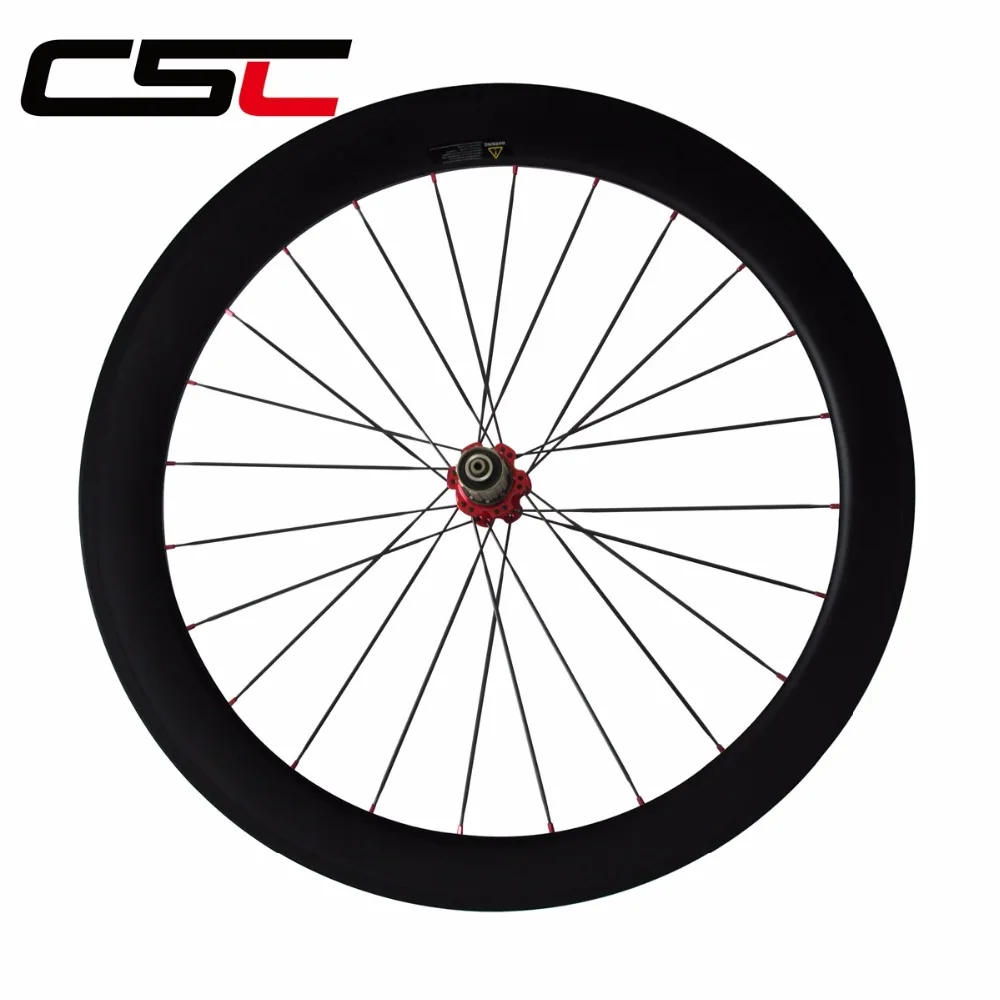 Cheap CSC 700C Single front wheel or rear wheel 25mm wide 24/ 38/ 50/ 60/88mm Depth Clincher Tubular standard Carbon road bike Wheels 5