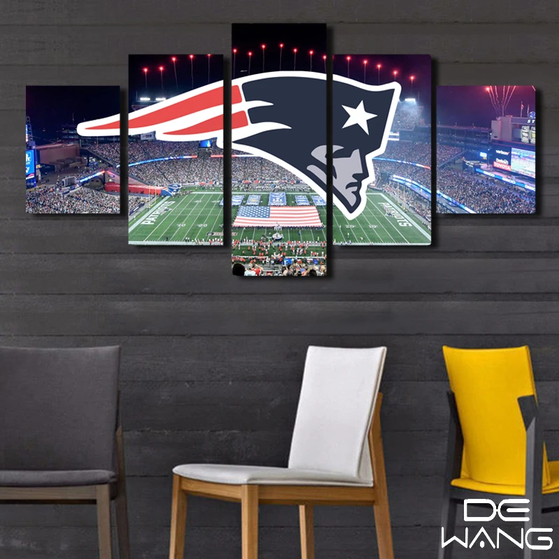 5 Piece Canvas Art New England Patriots Stadium Posters Canvas Painting For Living Room Print Frame Canvas Wall Art Pictures Canvas Painting Painting For Living Roomart Pictures Aliexpress