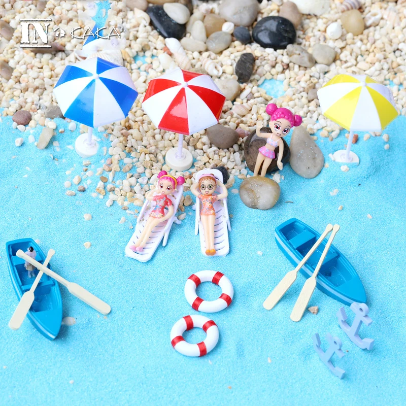 Микро-море пляж Пейзаж сада фей, украшения Статуэтка мини Бут стул бикини миниатюрная фигурка игрушки Аксессуары «сделай сам»