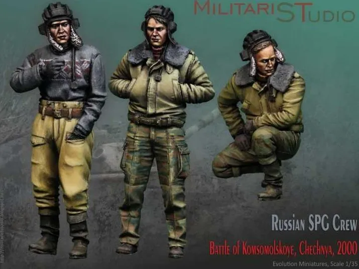 

1/35 scale Russian SPG tank corps 3 people Resin Model Kit figure Free Shipping
